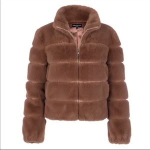 NWT Generation Love Faux Fur Bomber XS in Fawn